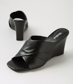 AIYA MO BLACK BLACK HEEL LEATHER