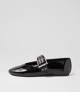 HEARTS MO BLACK CRINKLE PATENT