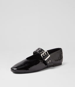 HEARTS MO BLACK CRINKLE PATENT
