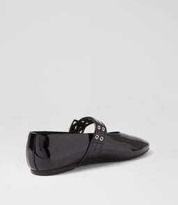 HEARTS MO BLACK CRINKLE PATENT