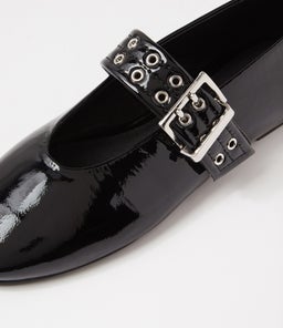 HEARTS MO BLACK CRINKLE PATENT