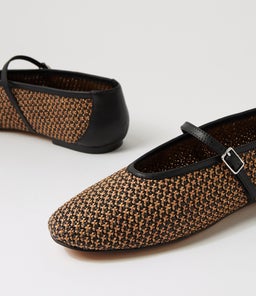 HAVENS MO BLACK TAN MULTI WOVEN LEATHER