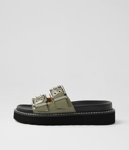 LILIANA MO KHAKI CRINKLE PATENT