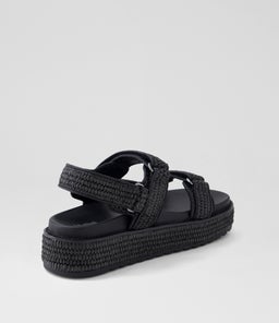 BRIDGETT MO BLACK WOVEN LEATHER