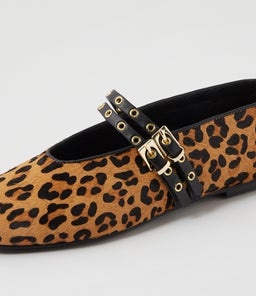 HAIZEL MO LEOPARD BLACK PONY LEATHER