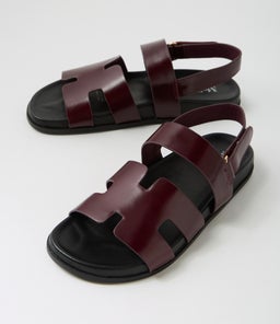 HOPEFUL MO BURGUNDY BLACK SOLE SHINE LEATHER