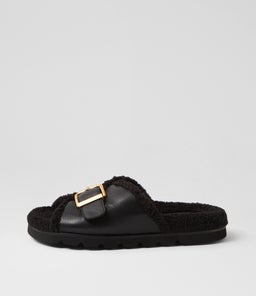 ESME MO BLACK BLACK LEATHER SHEARLING