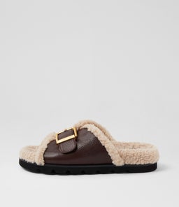 ESME MO DK BROWN NATURAL LEATHER SHEARLING