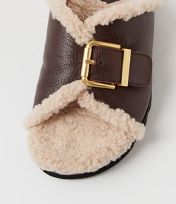 ESME MO DK BROWN NATURAL LEATHER SHEARLING