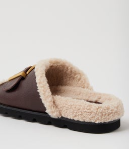 ESME MO DK BROWN NATURAL LEATHER SHEARLING