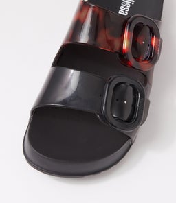 MELISSA COZY SLIDE MY BLACK CLEAR TORTOISE PVC