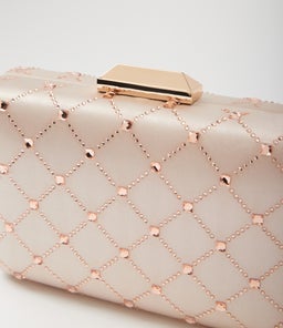 VIOLET CLUTCH OL NATURAL FABRIC