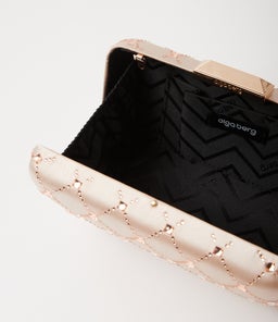 VIOLET CLUTCH OL NATURAL FABRIC