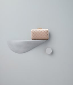 VIOLET CLUTCH OL NATURAL FABRIC