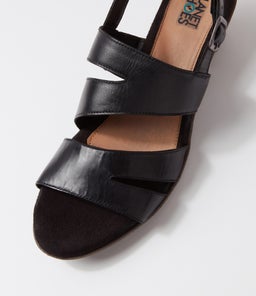 CATHRYN2 PL BLACK LEATHER