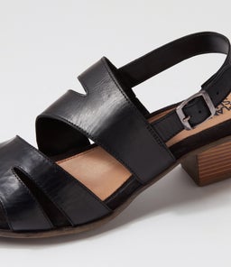 CATHRYN2 PL BLACK LEATHER