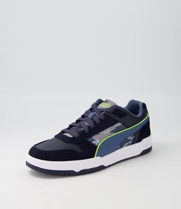 386374 RBD GAME LOW SASHIKO PM NIGHT SKY LIME LEATHER