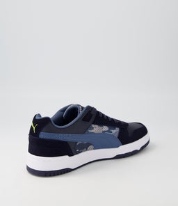 386374 RBD GAME LOW SASHIKO PM NIGHT SKY LIME LEATHER