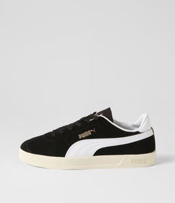 381111 PUMA CLUB PM BLACK WHITE GOLD IVORY GLOW SUEDE