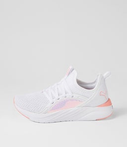 378876 SOFTRIDE S 2 JR PM WHITE PEACH SMOOTHIE BLACK MESH