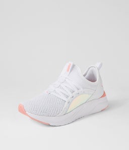 378876 SOFTRIDE S 2 JR PM WHITE PEACH SMOOTHIE BLACK MESH