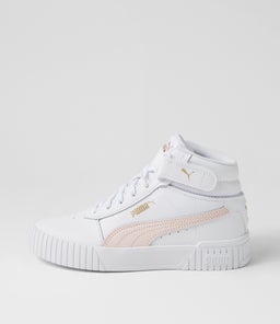 385851 CARINA 2.0 MID PM WHITE FROSTY PINK GOLD LEATHER