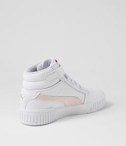 385851 CARINA 2.0 MID PM WHITE FROSTY PINK GOLD LEATHER