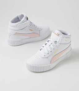 385851 CARINA 2.0 MID PM WHITE FROSTY PINK GOLD LEATHER