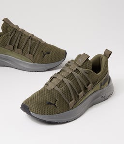 377671 SOFTRIDE ONE4ALL PM OLIVE DK GRAY BLACK MESH