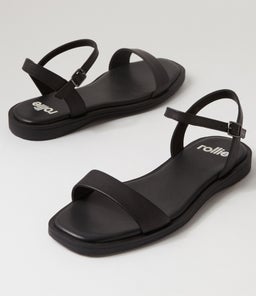 SANDAL ALL BLACK LEATHER