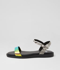 SANDAL SUNSET ZEBRA LEATHER PONY