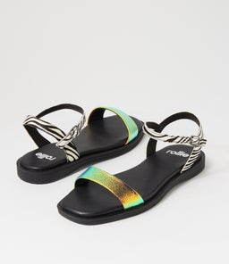 SANDAL SUNSET ZEBRA LEATHER PONY