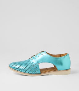 SIDECUT PUNCH TURQUOISE METALLIC LEATHER