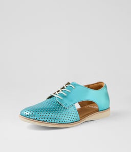 SIDECUT PUNCH TURQUOISE METALLIC LEATHER