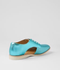 SIDECUT PUNCH TURQUOISE METALLIC LEATHER