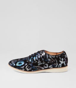 DERBY PRINT X STEEL METALLIC LEOPARD LEATHER