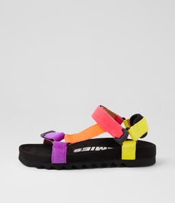 SANDAL TOOTH WEDGE RL NEON POP LEATHER
