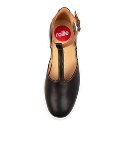 CITY T BAR RL BLACK TAN LEATHER