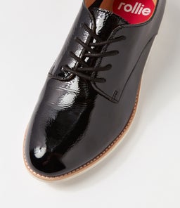 DERBY SUPERSOFT RL CRINKLE BLACK PATENT PATENT LEATHER