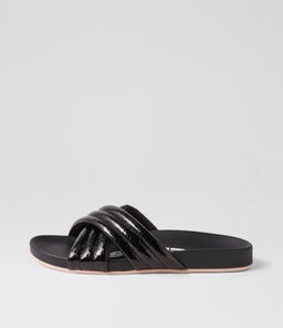 TIDE CROSS PADDED RL BLACK SNAKE PATENT LEATHER
