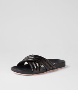 TIDE CROSS PADDED RL BLACK SNAKE PATENT LEATHER