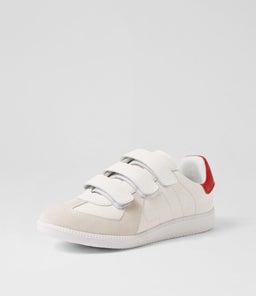 PACE VELCRO STRAP RL WHITE RED LEATHER