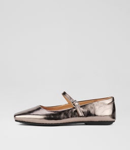 BALLET MARY JANE RL PEWTER CRINKLE LEATHER