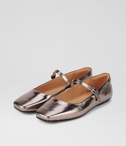 BALLET MARY JANE RL PEWTER CRINKLE LEATHER
