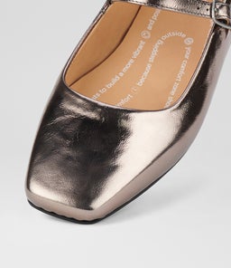 BALLET MARY JANE RL PEWTER CRINKLE LEATHER