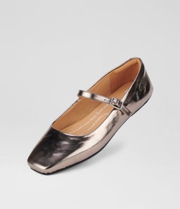 BALLET MARY JANE RL PEWTER CRINKLE LEATHER