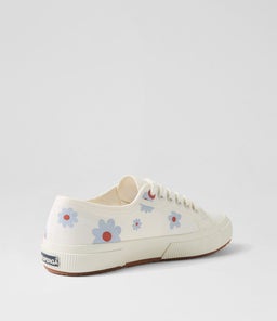 2750 DAISY PRINT S9 WHITE AZURE RED DAISIES CANVAS