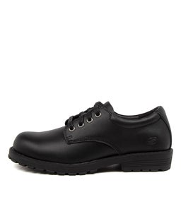 405650L GROMMETZ JNR SK BLACK BLACK LEATHER