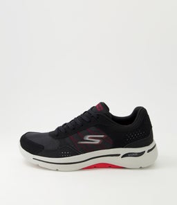 216255 GO WALK ARCH FIT SK BLACK RED LEATHER MESH