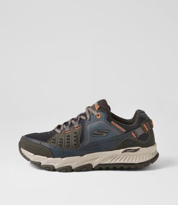 237545 ARCH FIT ESCAPE PLAN SK NAVY ORANGE LEATHER MESH